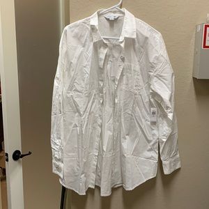 NWT Oversized Boyfriend Long-Sleeve Shirt size M Tall